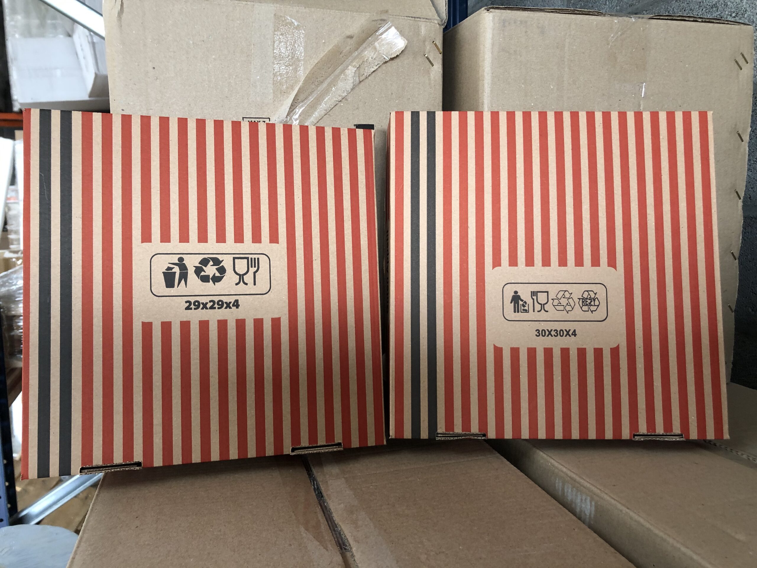 Boîte pizza, carton ondulé, 30x16x10cm, calzone, blanc (415008), Neutraal